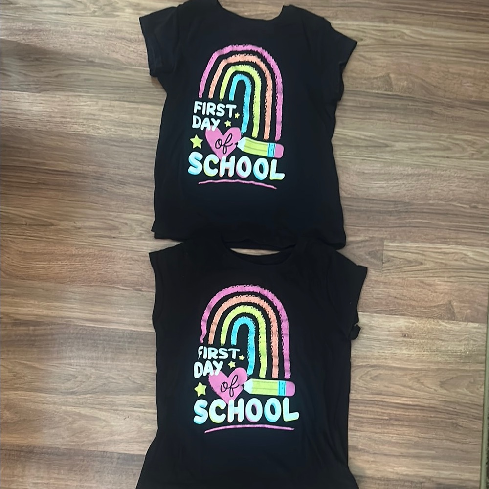 Kids Black 'First Day of School' T-Shirt